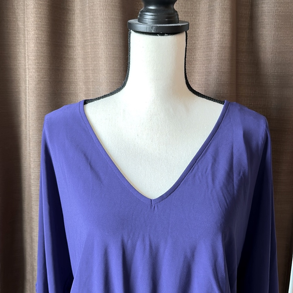 WHBM Kimono Sleeve Purple Dress, Size L - Picture 2 of 10
